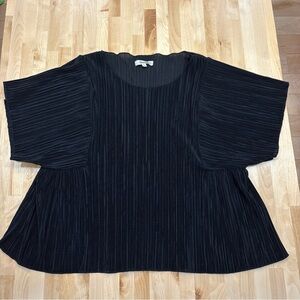 Madewell Texture & Thread Micropleat Cropped Top Black H8114 Women’s Small XL